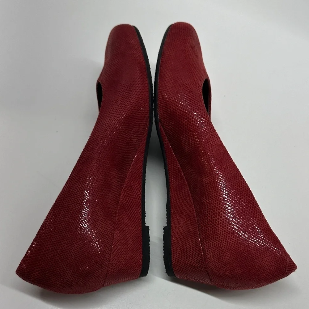 SAS Sofia Wedges Dress Pumps Shoes Snakeskin Leather Red New Size 8.5 Narrow